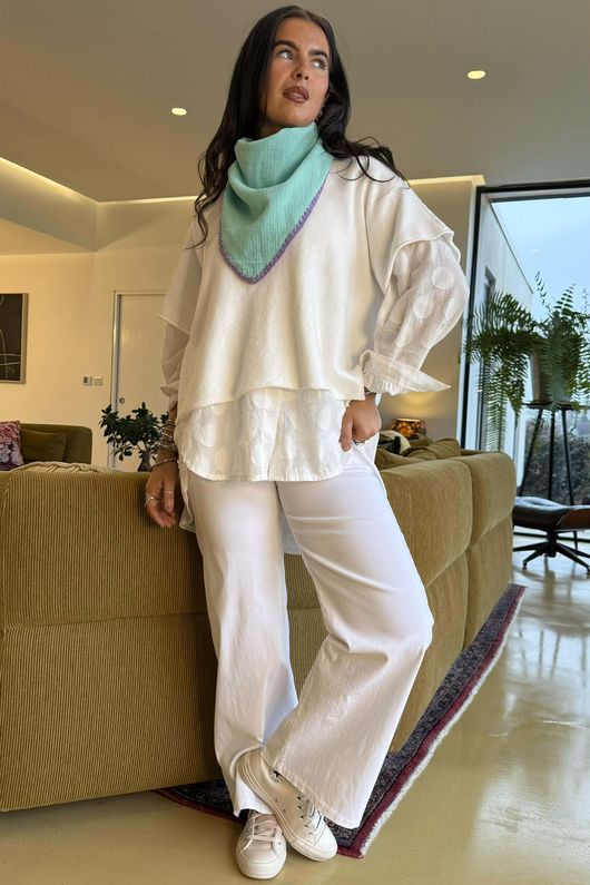 Pia Whipstitch Neckerchief Seafoam & Amethyst